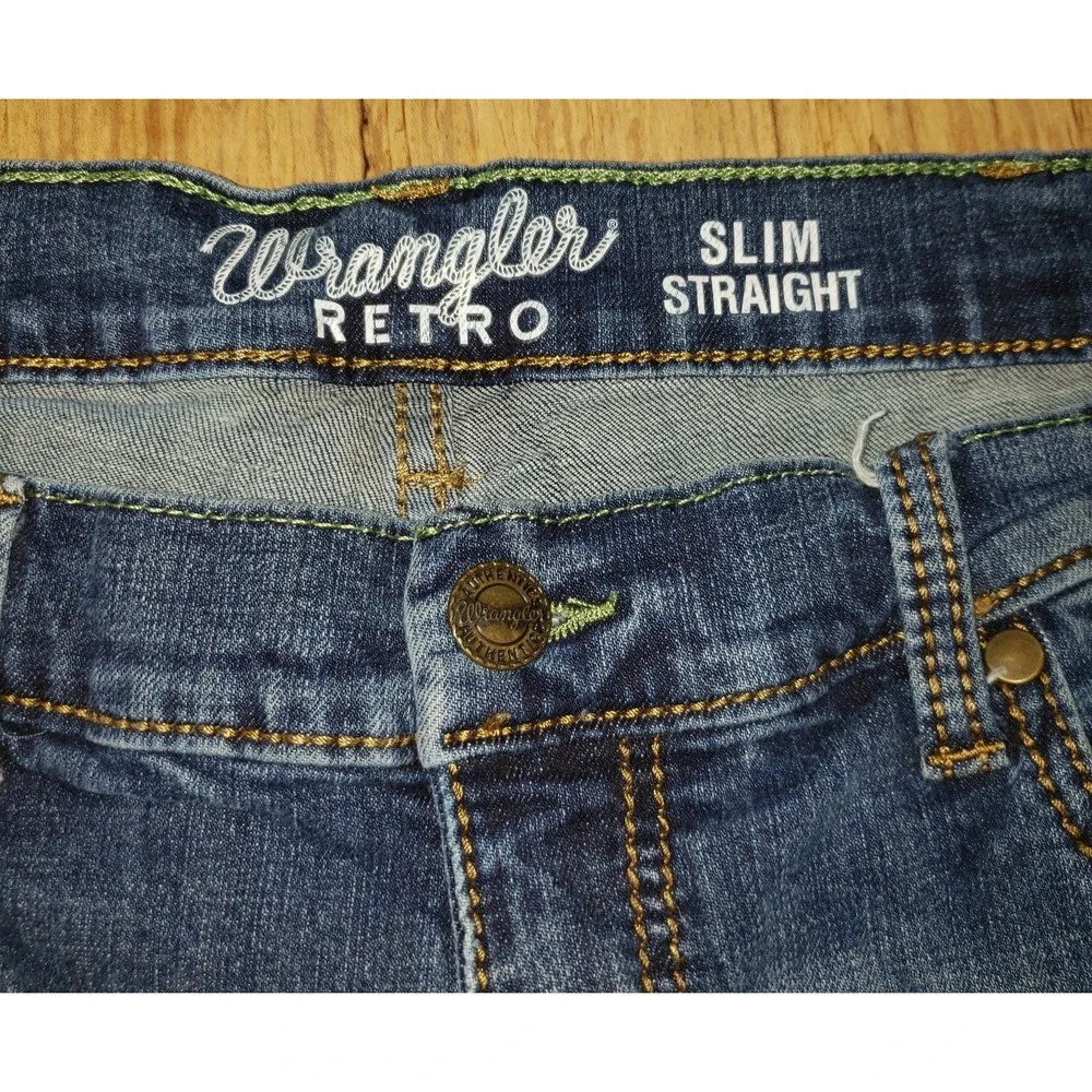 Wrangler Retro Jeans Mens Medium Wash Size‎ 36x32 Slim Straight Western Cowboy - Picture 8 of 9
